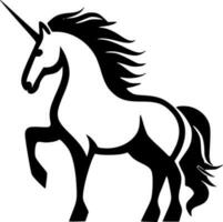 unicornios, negro y blanco vector ilustración