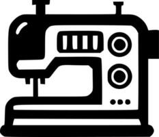 Sewing Machine - Black and White Isolated Icon - Vector illustration
