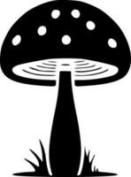 Mushroom, Black and White Vector illustration