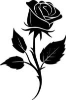 Rose, Black and White Vector illustration