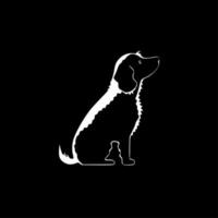 perro - negro y blanco aislado icono - vector ilustración