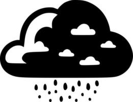 Cloud - Black and White Isolated Icon - Vector illustration