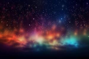 A blurred star light, aurora sky abstract background with bokeh glow, Illustration. photo