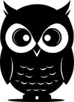 Owl - Black and White Isolated Icon - Vector illustration