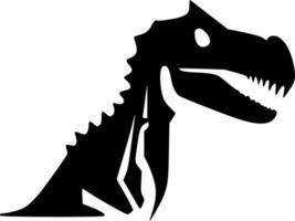 dinosaurio - negro y blanco aislado icono - vector ilustración