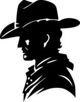 vaquero - negro y blanco aislado icono - vector ilustración