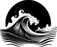 Wave, Minimalist and Simple Silhouette - Vector illustration