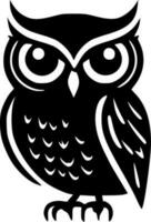 Owl, Black and White Vector illustration