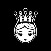 Queen - Black and White Isolated Icon - Vector illustration