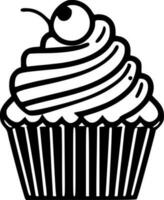 Cupcake, Minimalist and Simple Silhouette - Vector illustration