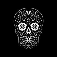 Sugar Skull, Black and White Vector illustration