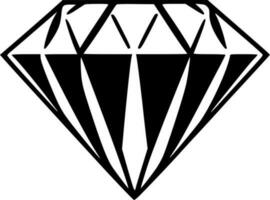 diamante - negro y blanco aislado icono - vector ilustración