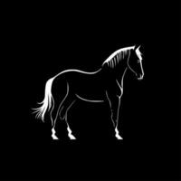 caballo - negro y blanco aislado icono - vector ilustración