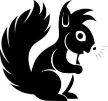 Squirrel - Black and White Isolated Icon - Vector illustration