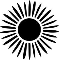 Sun, Black and White Vector illustration