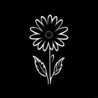 Flower - Black and White Isolated Icon - Vector illustration