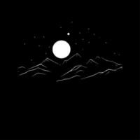 Night Sky, Black and White Vector illustration