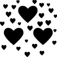 Hearts, Black and White Vector illustration