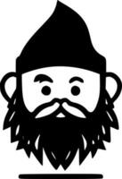 Gnome, Black and White Vector illustration