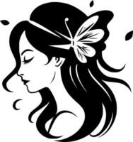 Fairy - Black and White Isolated Icon - Vector illustration