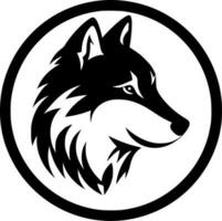 lobo - negro y blanco aislado icono - vector ilustración