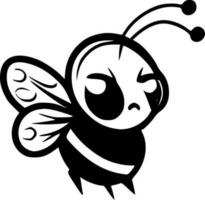 abeja - negro y blanco aislado icono - vector ilustración