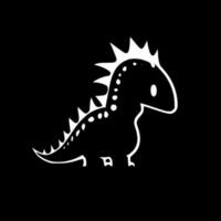 dinosaurio - negro y blanco aislado icono - vector ilustración