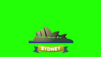 Sydney opéra maison point de repère 2d animation dessin animé icône symbole alpha canal transparent mouvement graphique élément video