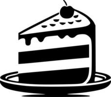 Cake, Black and White Vector illustration