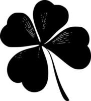 Shamrock, Black and White Vector illustration