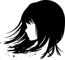 cabello, negro y blanco vector ilustración