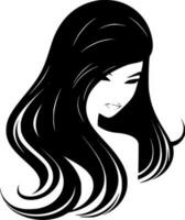 Hair - Black and White Isolated Icon - Vector illustration