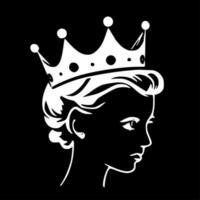 Queen, Black and White Vector illustration