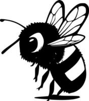 abeja, negro y blanco vector ilustración