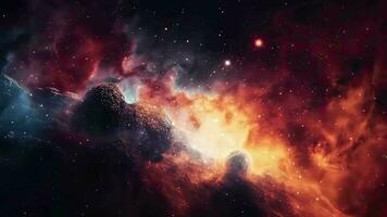 galaxia y nebulosa. resumen espacio antecedentes. interminable universo con estrellas y galaxias en exterior espacio. cosmos Arte. movimiento diseño. video