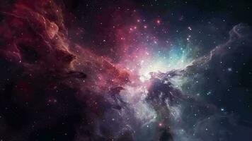 galassia e nebulosa. astratto spazio sfondo. infinito universo con stelle e galassie nel esterno spazio. cosmo arte. movimento design. video