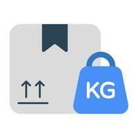 Conceptual flat design icon of parcel weighing vector
