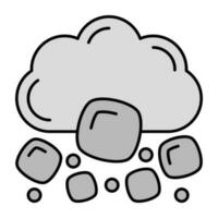 A premium download icon of cloud hail vector