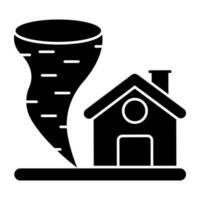 A flat design icon of tornado vector