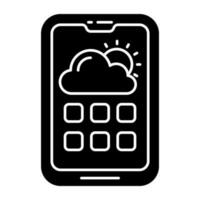 Mobile weather app icon in premium style vector