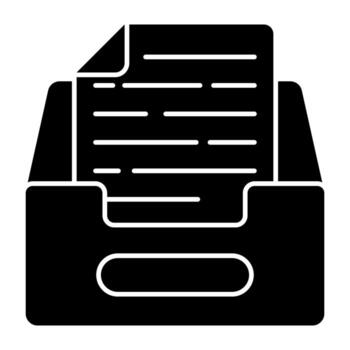An icon design of document drawer vector