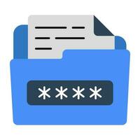 Premium download icon of folder password vector