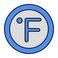 An icon design of fahrenheit vector