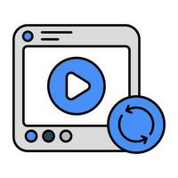 Modern design icon of video reload vector