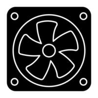 A solid design icon of computer fan vector