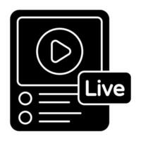 un icono diseño de En Vivo vídeo vector