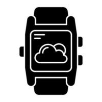 un único diseño icono de reloj inteligente clima vector