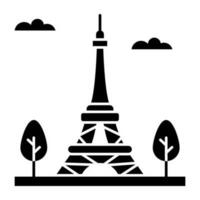 moderno diseño icono de eiffel torre vector