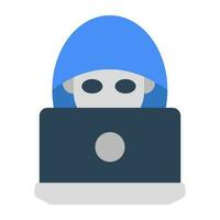 Mysterious person icon, hacker editable vector