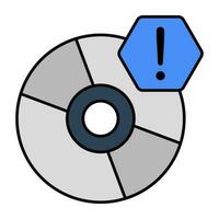conceptual plano diseño icono de discos compactos error vector